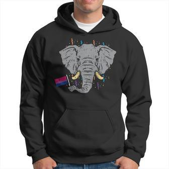 Bisexual Flag Elephant Lgbt Bi Pride Stuff Animal Hoodie | Mazezy