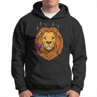 Bisexual Flag Lion Lgbt Pride Month Bi Pride Stuff Animal Hoodie | Mazezy