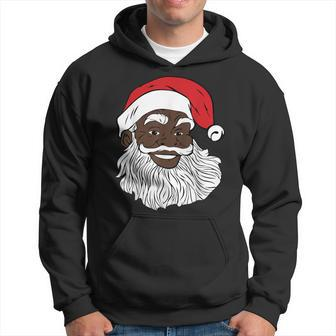 Black Happy Santa Fun African American Santa Hoodie - Seseable