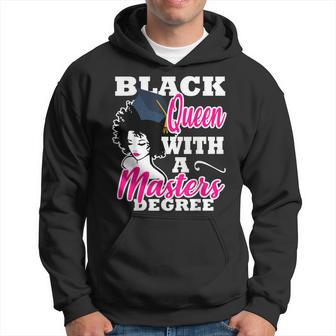 Black Queen With A Masters Degree Graduation Msw Mph Gift For Women Hoodie - Thegiftio UK