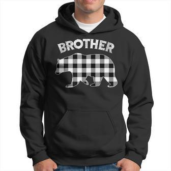 Black And White Buffalo Plaid Brother Bear Christmas Pajama Hoodie - Seseable