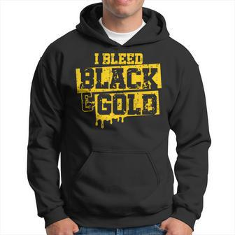 I Bleed Black & Gold Game Day Group School Football Sports Hoodie - Monsterry UK