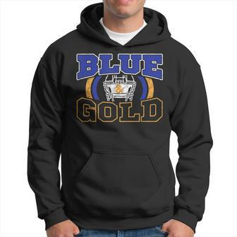Blue And Gold Football Game Day Group Home Team School Hoodie - Seseable