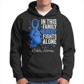 Blue Ribbon Survivor Fighter Diabetes Awareness Hoodie - Seseable