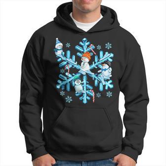 Blue Snowflakes And Snowman Merry Christmas Family Matching Hoodie - Thegiftio UK