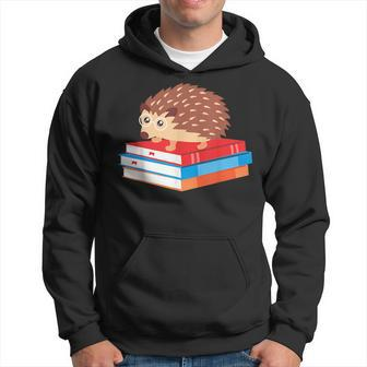 Book Nerd Funny Hedgehog Reading Lover Gift Idea Reading Funny Designs Funny Gifts Hoodie | Mazezy