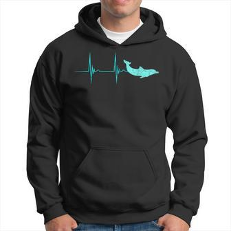 Bottlenose Dolphin Heartbeat Mammals Ekg Pulse Ocean Hoodie | Mazezy