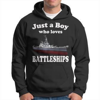 Boy Who Loves Battleship Uss New Jersey Bb-62 Ww2 Warship Hoodie | Mazezy