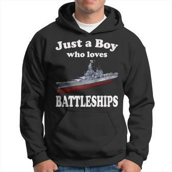 Boy Who Loves Usa Battleship Uss Bb-63 Big Mo & Ww2 Ship Hoodie - Thegiftio UK
