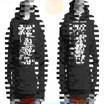 Bride Squad Skeleton Hand Halloween Bachelorette Party Hoodie - Thegiftio