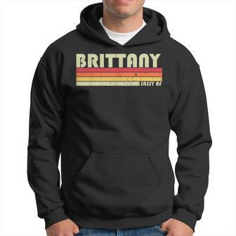 Brittany Gift Name Personalized Retro Vintage 80S Birthday Hoodie | Mazezy