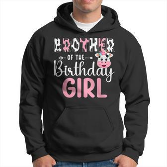 Brother Of The Birthday Girl Farm Cow 1 St Birthday Girl Hoodie | Mazezy
