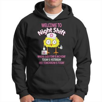 Bsn Lpn Cna Funny Nursing Chick Welcome To Night Shift Nurse Hoodie - Seseable