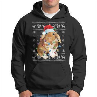 Bunny Rabbit Christmas Ugly Sweater Xmas Tree Decor Hoodie | Mazezy