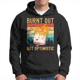 Burnt Out But Optimistic Cute Marshmallow Camping Vintage Hoodie | Mazezy