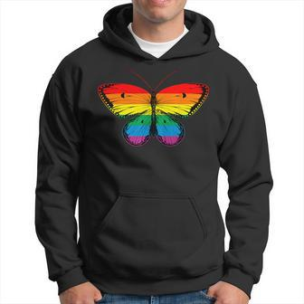 Butterfly Rainbow Print Rainbow Butterfly Hoodie - Seseable