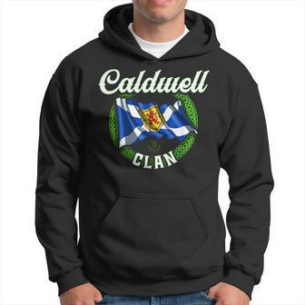 Caldwell Clan Scottish Last Name Scotland Flag Funny Last Name Designs Funny Gifts Hoodie | Mazezy