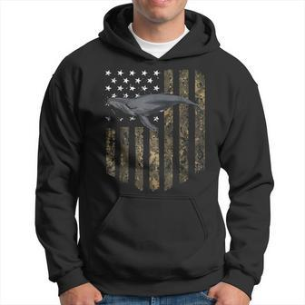 Camo American Flag Gray Whale 4Th Of July Hoodie | Mazezy