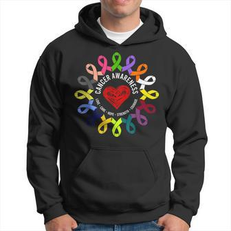All Cancer Awareness Fight Cancer In Multicolor Ribbons Hoodie - Thegiftio UK