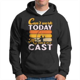 Cant Work Today My Arm Is In A Cast Wave Sea Anchor Fishing Hoodie | Mazezy