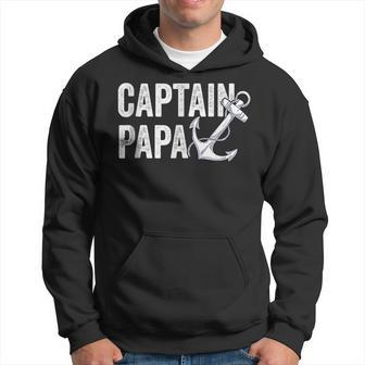 Captain Papa Pontoon Gift Lake Sailor Fishing Boating Hoodie | Mazezy