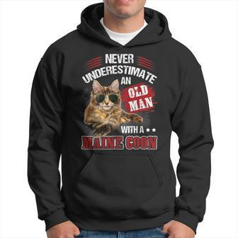 Cat Lover Never Underestimate An Old Man With A Maine Coon Hoodie - Seseable