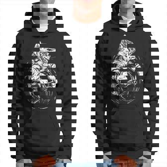 Cat Player Sleeping On A Basketball Kitties Pet Lover Basketball Funny Gifts Hoodie | Mazezy