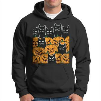 Cat Pumpkin Halloween Costume Spooky Black Animal Hoodie - Seseable
