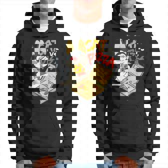 Cat Versus Delicious Pizza Italian Dish Pizza Hoodie | Mazezy
