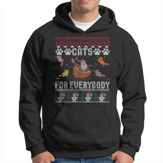 Cats For Everybody Christmas Cute Cat Lover Ugly Sweater Hoodie | Mazezy