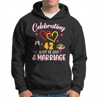 Celebrating 42 Years Of Marriage 42Nd Wedding Anniversary Hoodie - Monsterry