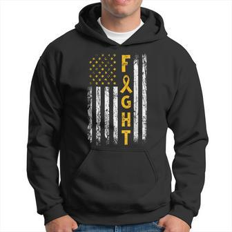 Childhood Cancer Awareness Fight Support American Flag Usa Hoodie | Mazezy