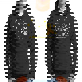 Childhood Cancer Awareness Heartbeat Gold Ribbon Hoodie - Seseable