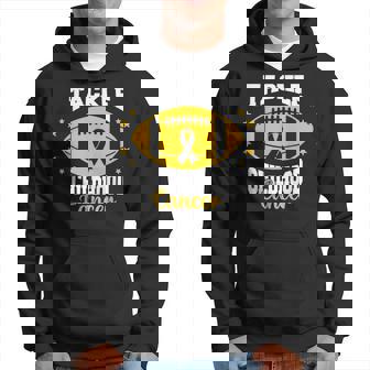 Childhood Tackle Childhood Cancer Awareness Football Gold Hoodie - Seseable