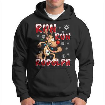 Christmas 5K Run Run Rudolph Holiday Team Running Outfit Hoodie - Thegiftio UK