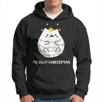 Christmas Cat Lovers Ugly Sweater Pajama Polar Express Hoodie | Mazezy