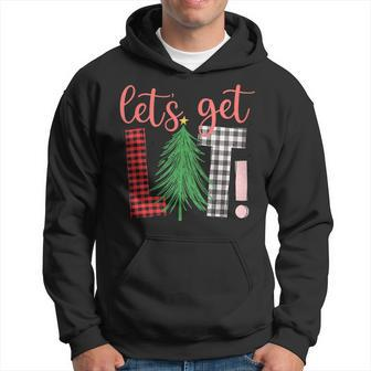 Christmas Let's Get Lit Festive Alcohol Hoodie | Mazezy