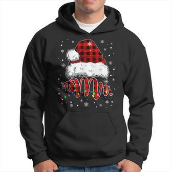 Christmas Mr And Mrs Claus Matching Pajamas Plaid Couples Hoodie - Seseable