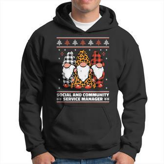 Christmas Santa Gnome Social And Community Service Manager Hoodie | Mazezy