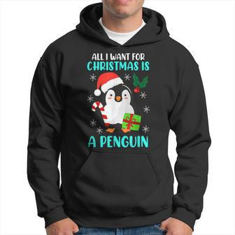 Christmas Wish Penguin Christmas Ugly Christmas Hoodie | Mazezy