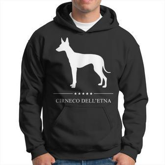 Cirneco Dell'etna Dog White Silhouette Hoodie | Mazezy