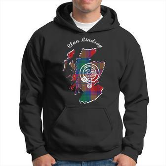 Clan Lindsay Surname Last Name Scottish Tartan Clan Map Funny Last Name Designs Funny Gifts Hoodie | Mazezy