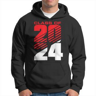 Class Of 2024 High School Senior Graduation Red Sports Style Hoodie - Seseable