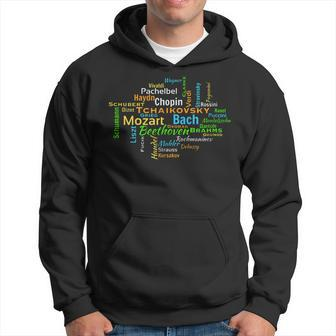 Classical Composers Word Cloud Music Lovers Hoodie | Mazezy UK