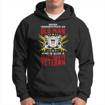 Coast Guard Never Underestimate An Old Man D4 Gun Flag Old Man Funny Gifts Hoodie | Mazezy