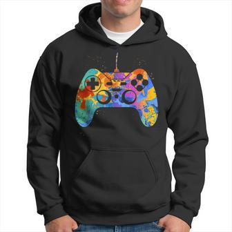 Colorful Gamer Graphic Gaming Controller Graphic Hoodie - Monsterry CA