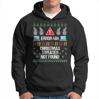 Computer Error 404 Ugly Christmas Sweater Not Found Hoodie | Mazezy