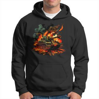 Cool Tank On Flames For Military Tank Lovers  Hoodie
