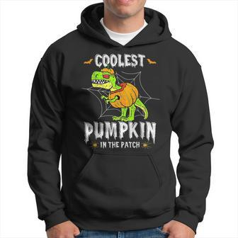 Coolest Pumpkin In The Patch Dinosaur Halloween Vintage Pumpkin Funny Gifts Hoodie | Mazezy