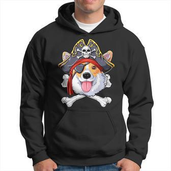 Corgi Pirate T Jolly Roger Flag Skull And Crossbones Hoodie | Mazezy